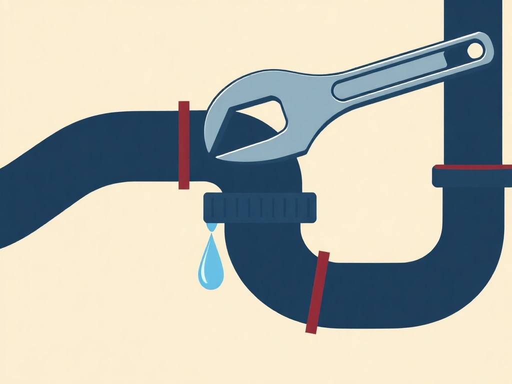 Illustration d'une fuite sur un raccord resserré à la clé