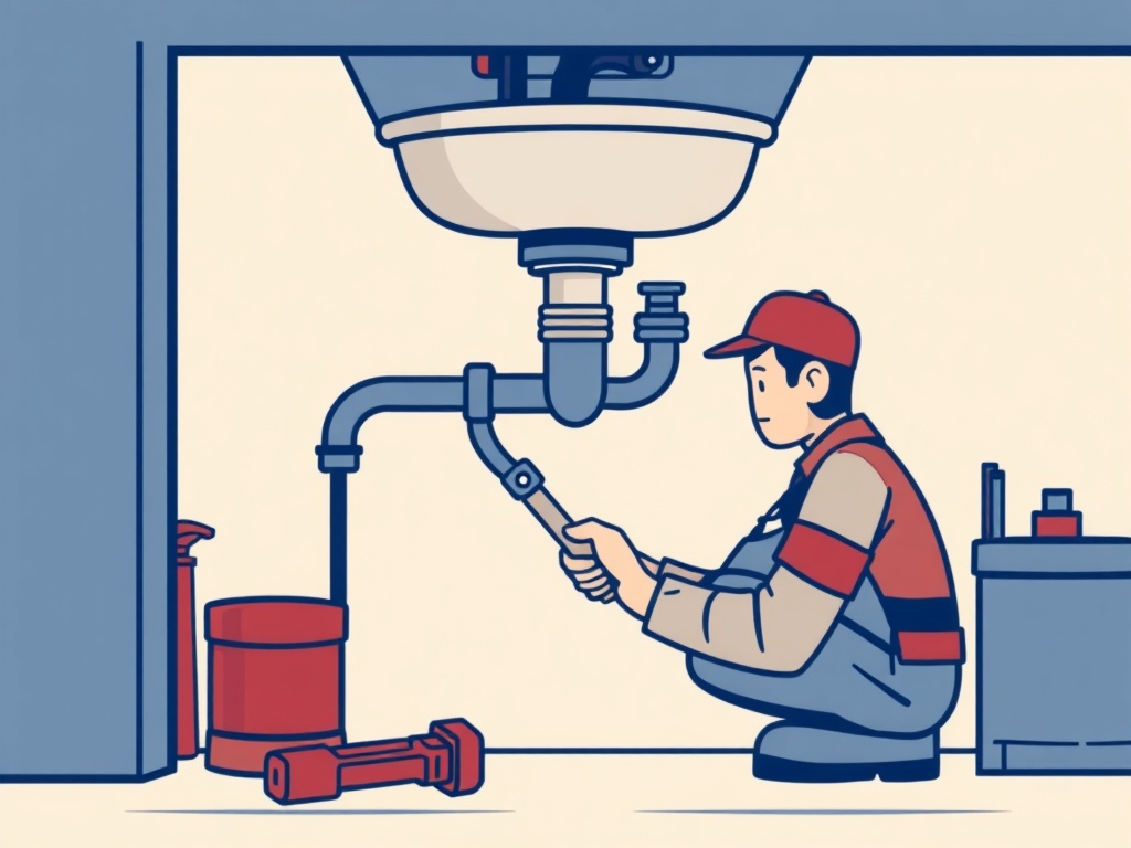 Illustration de dépannage de plomberie en urgence