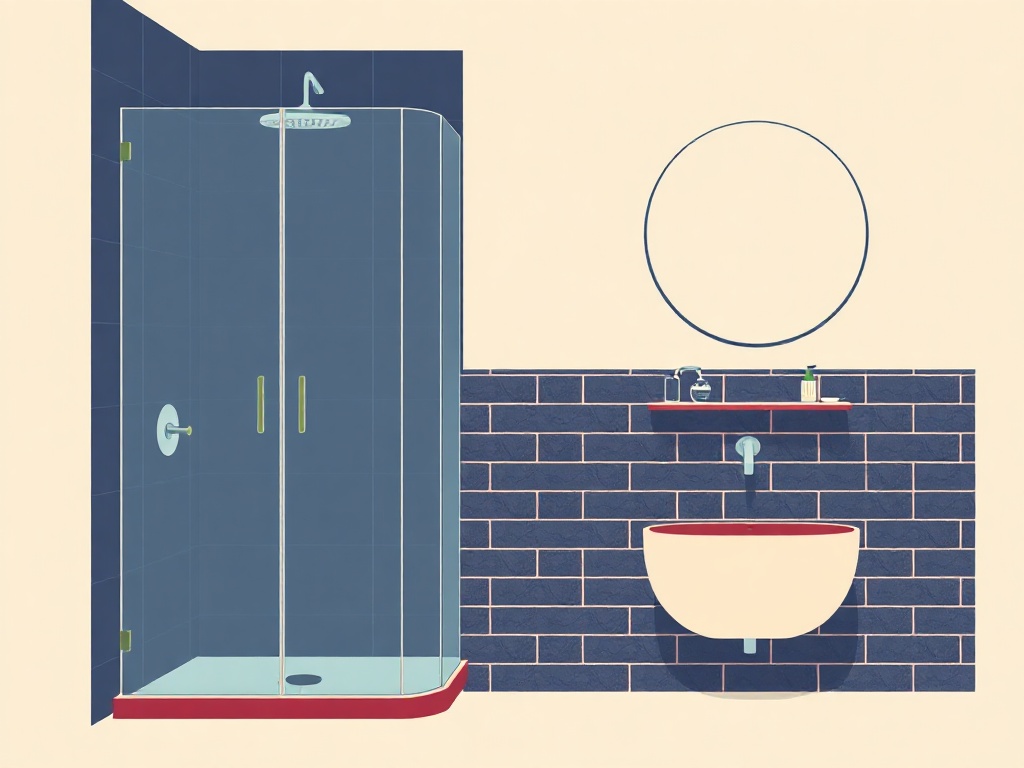 Illustration d'une salle de bains rénovée avec douche à l'italienne